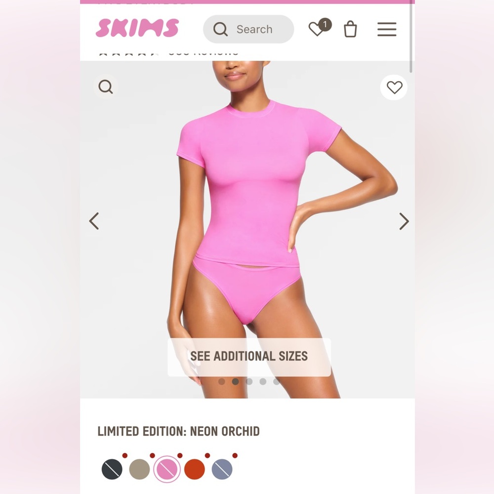 NWT RARE SKIMS Fits Everybody t-shirt in Limited edition (sold out) Neon Orchid